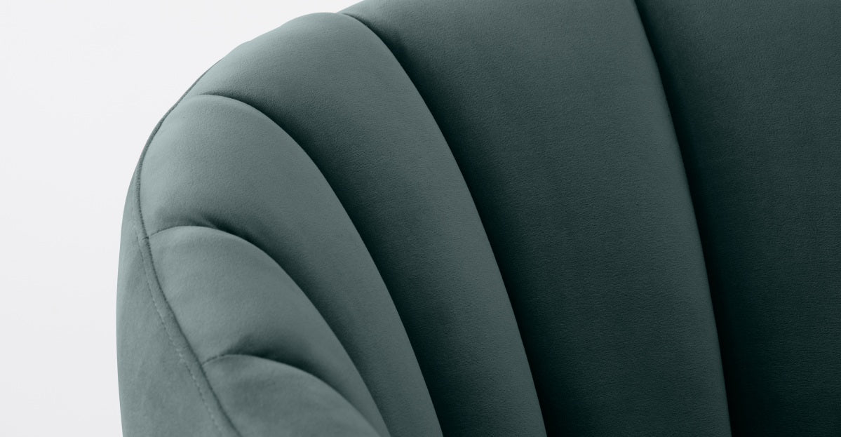 Primrose Accent Armchair, Marine Green Velvet Bedroom Chair