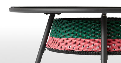 Yuri Garden Outdoor Table, Multi Woven Pink