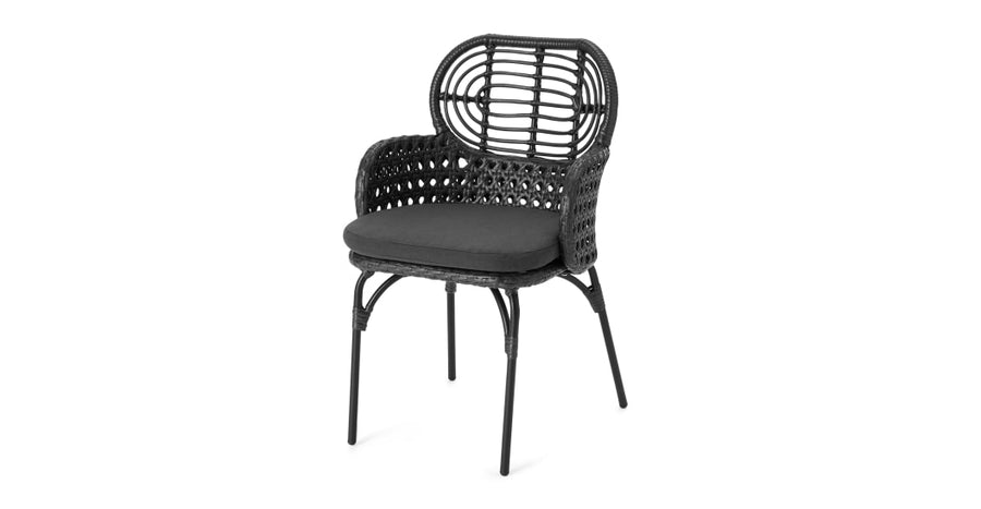 Swara Garden Outdoor Carver Chair, Black Rattan