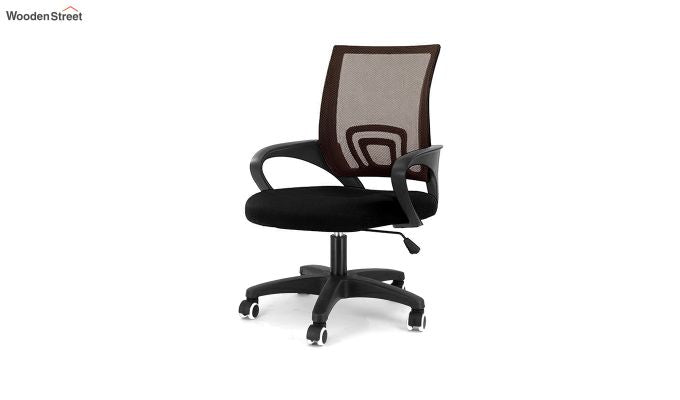 Porus Black & Brown Mesh Revolving Office Chair