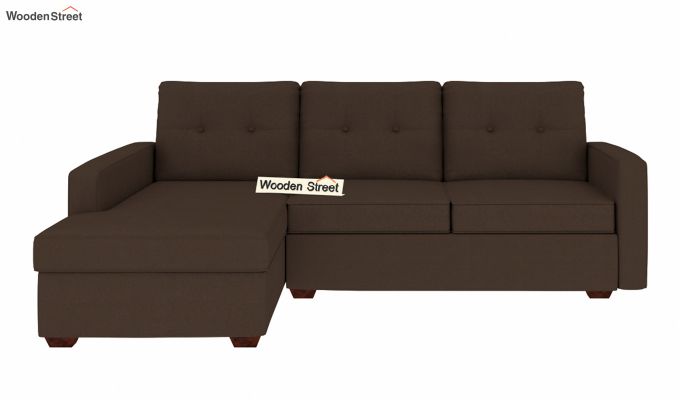 Solace L Shape Sofa Wooden Sofa (Teak Finish)