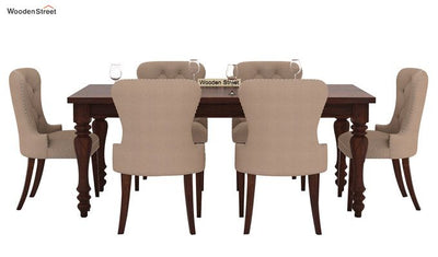 Amora 6 Seater Luxury Dinning Set (Walnut Finish)