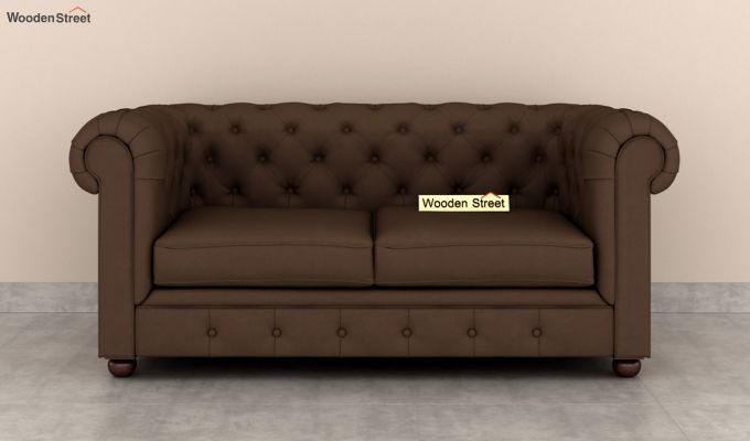 Henry 2 Seater Executive Office Sofa (Fabric, Classic Brown)