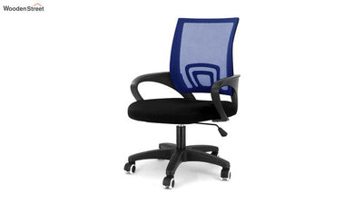 Porus Black & Blue Mesh Revolving Office Chair