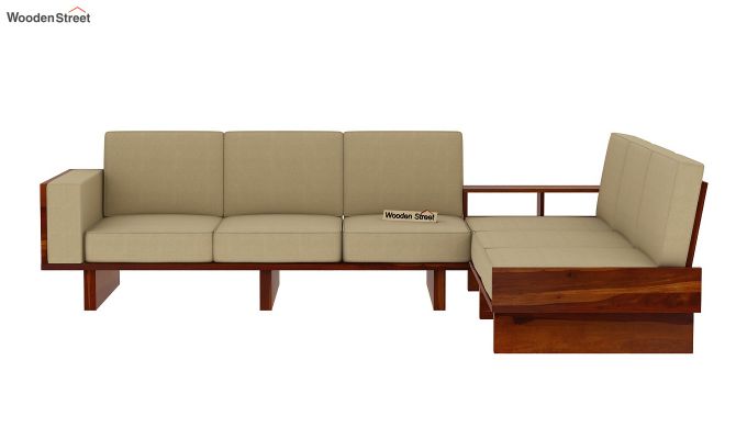 Audrey 6 Seater Luxury L Shape Sofa Corner Set (Honey Finish)