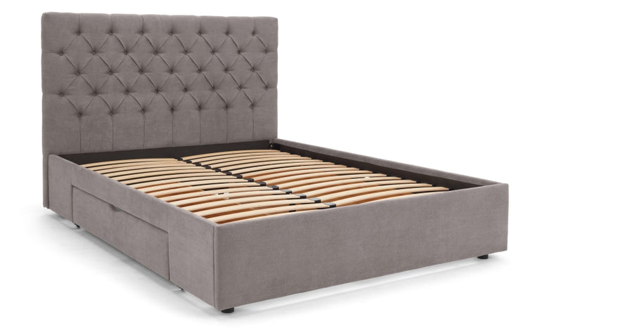 Skye Single Bed with Storage Drawers, Pewter