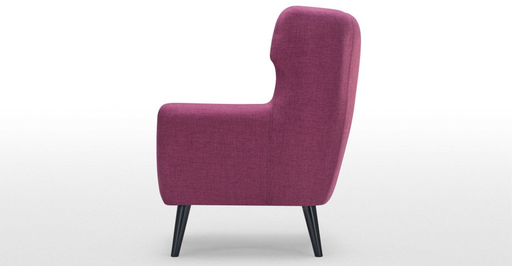 Kubrick Wing Back Bedroom Chair, Plum Purple