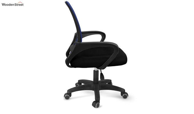 Porus Black & Blue Mesh Revolving Office Chair