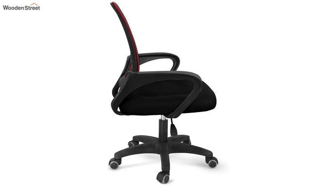 Porus Black & Red Mesh Revolving Office Chair
