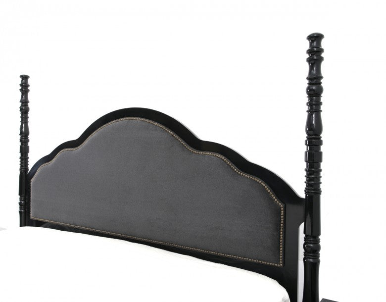 Hadrian Luxury Double Bed W-2 Side Table Black H.Gloss