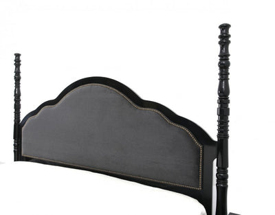 Hadrian Luxury Double Bed W-2 Side Table Black H.Gloss
