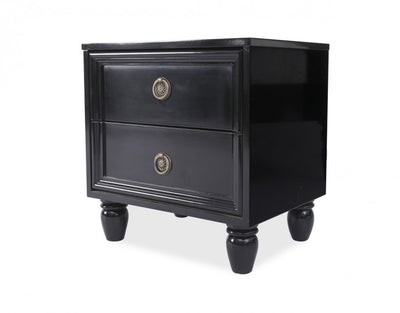 Hadrian Luxury Double Bed W-2 Side Table Black H.Gloss