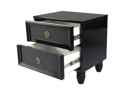 Hadrian Luxury Double Bed W-2 Side Table Black H.Gloss