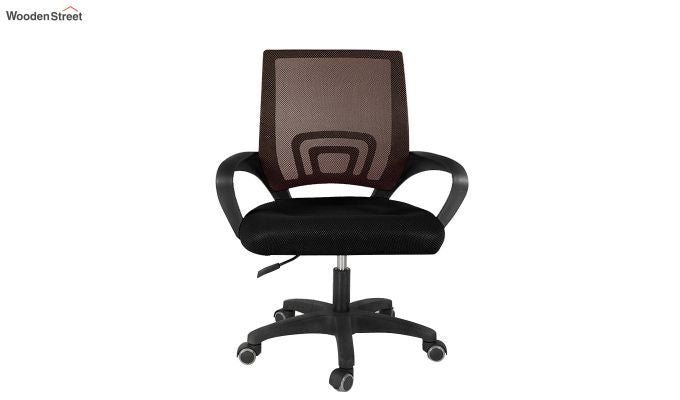 Porus Black & Brown Mesh Revolving Office Chair