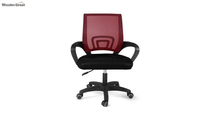 Porus Black & Red Mesh Revolving Office Chair