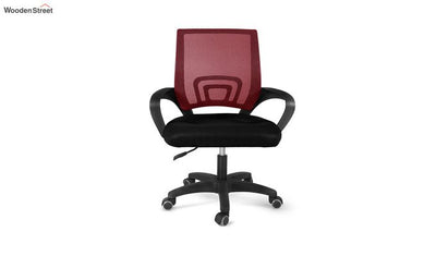 Porus Black & Red Mesh Revolving Office Chair