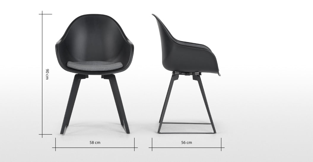 Set of 2 Boone Dining Chair, Black