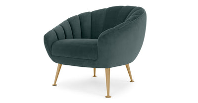 Primrose Accent Armchair, Marine Green Velvet Bedroom Chair