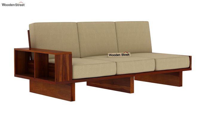 Audrey 6 Seater Luxury L Shape Sofa Corner Set (Honey Finish)