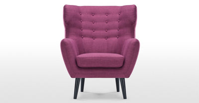 Kubrick Wing Back Bedroom Chair, Plum Purple