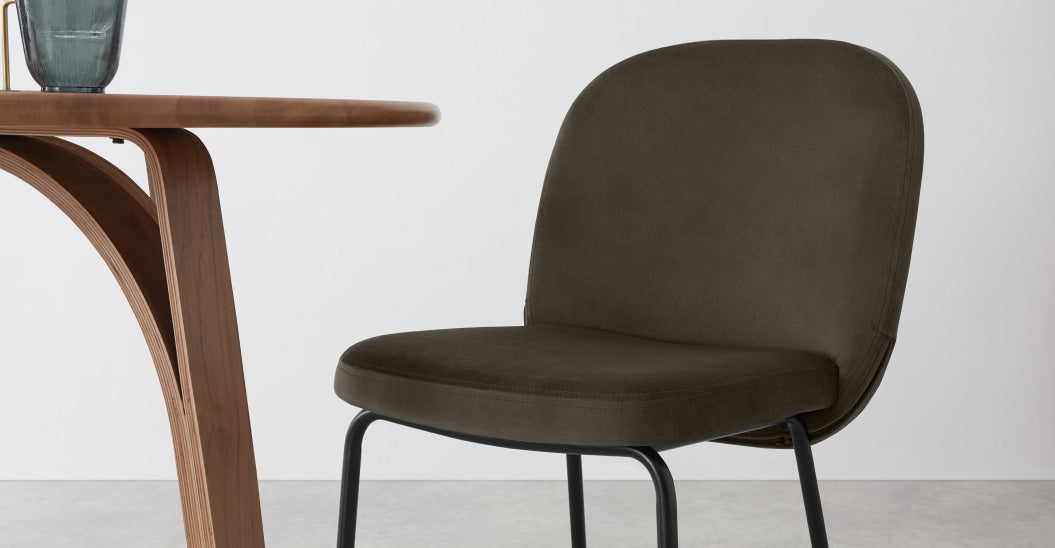 Set of 2 Safia Luxury Dining Chair, Otter Grey Velvet