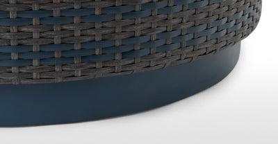 Bulao Garden Black Luxury Outdoor Table, Rattan and Blue