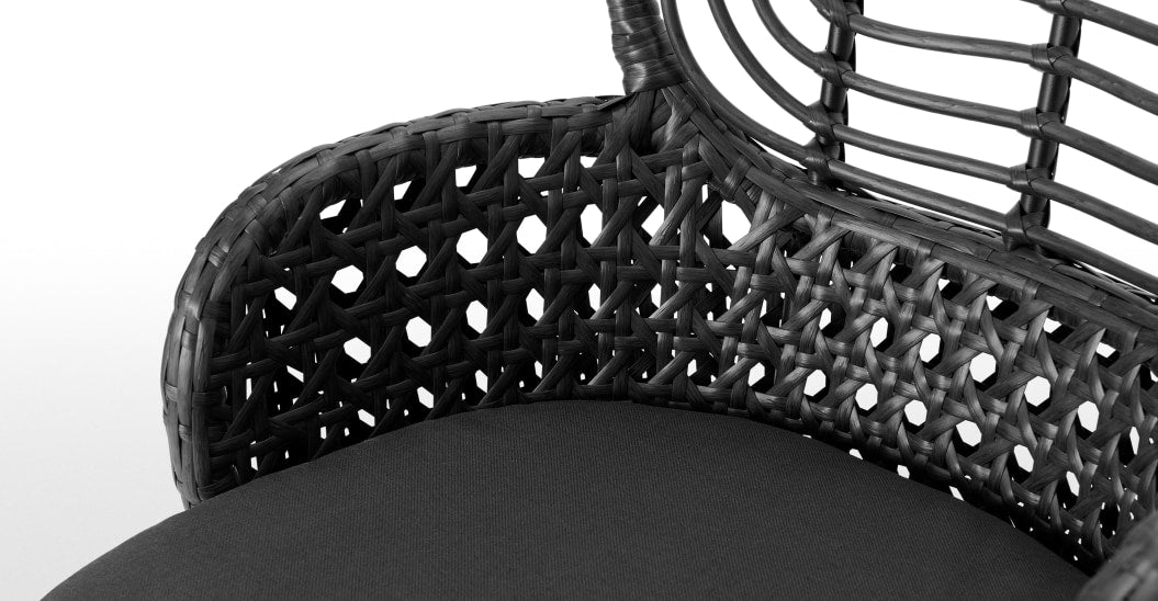 Swara Garden Outdoor Carver Chair, Black Rattan