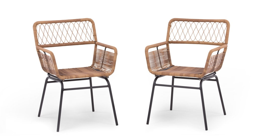 Lyra Garden Dining Outdoor Chair Set, Charcoal Grey