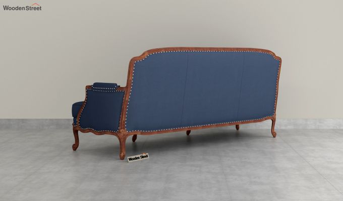 Margret 3 Seater Executive Office Sofa (Velvet, Indigo Blue)