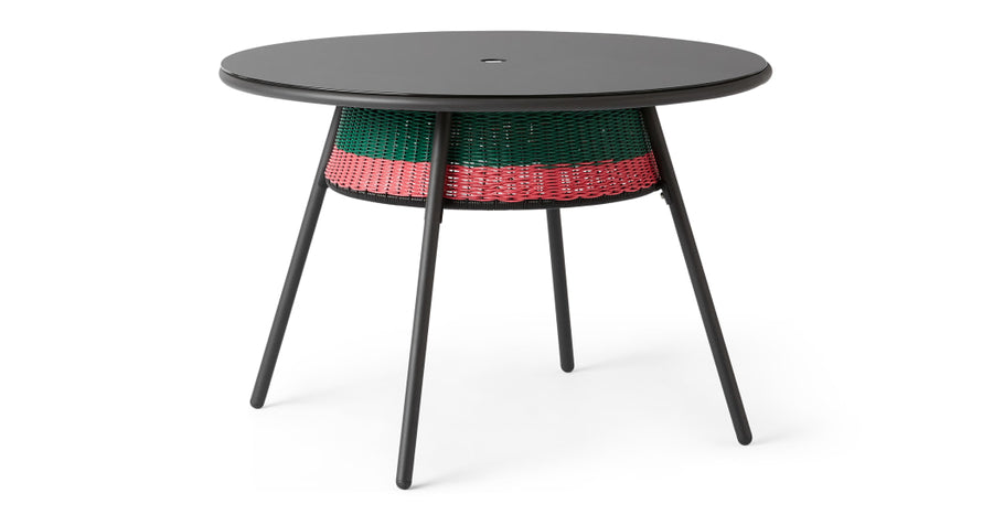 Yuri Garden Outdoor Table, Multi Woven Pink