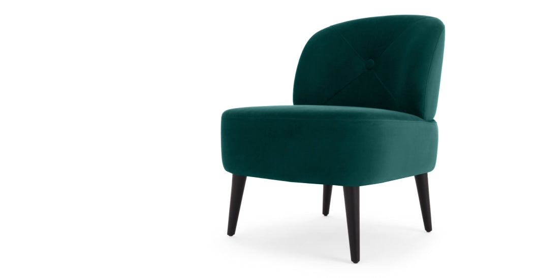 Jasper Accent Armchair, Seafoam Blue Velvet Bedroom Chair