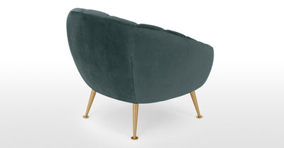 Primrose Accent Armchair, Marine Green Velvet Bedroom Chair