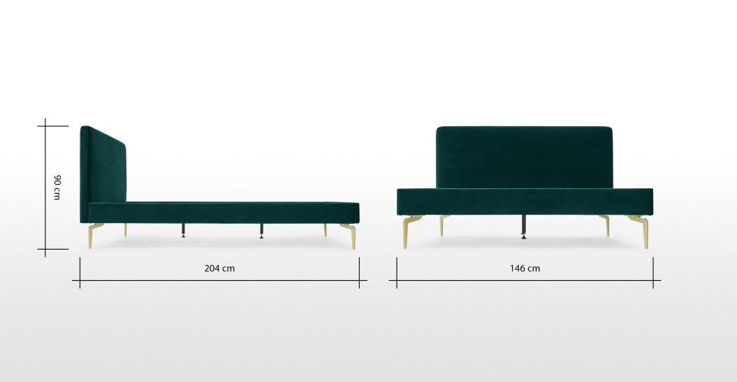 Kida Double Bed Set Seafoam Blue Velvet