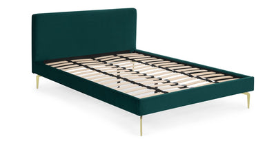 Kida Double Bed Set Seafoam Blue Velvet